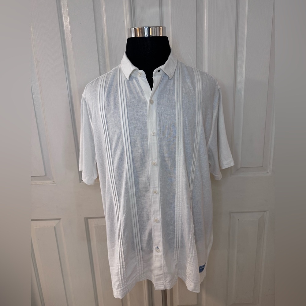 Scotch & Soda Shirt Linen Blend Sz XXL Short Sleeve Woven Off White Vacation - Picture 2 of 14